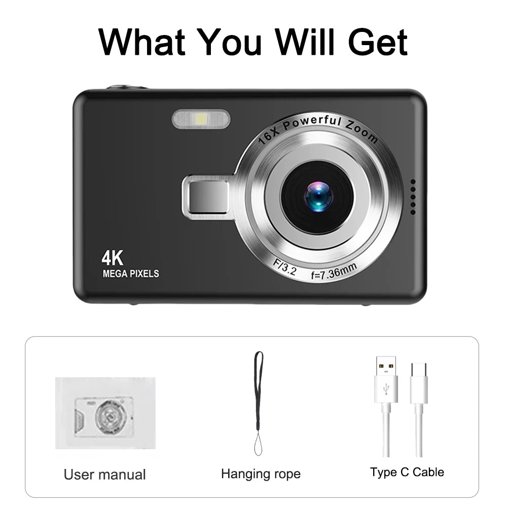 8x Zoom Digital Camera Autofocus; Compact 1080P Camera