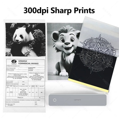 300DPI/200dpi Mini A4 A5 Portable Thermal Printer HPRT MT610-Pro Bluetooth Connect to Android iOS for Office Travel Home Use