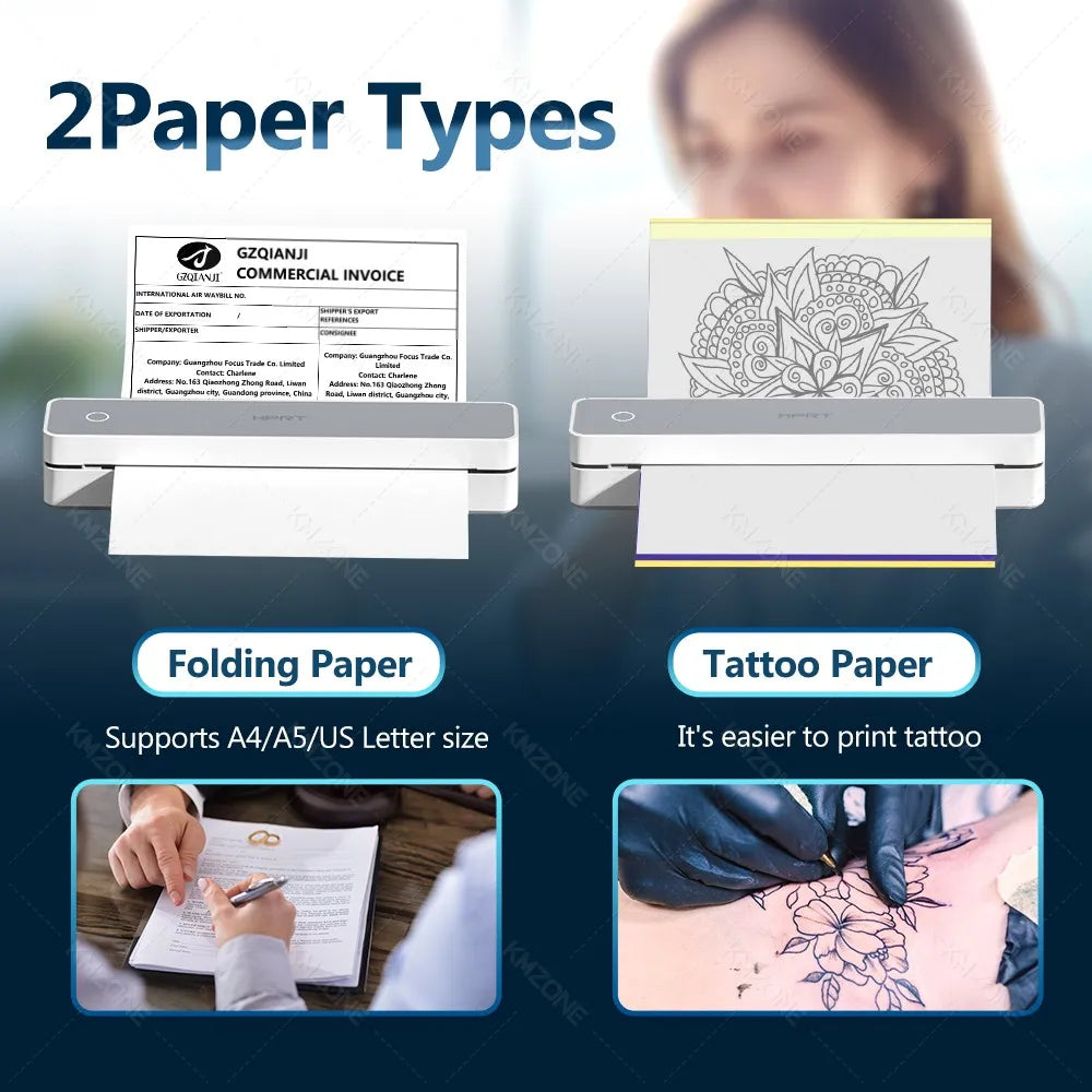 300DPI/200dpi Mini A4 A5 Portable Thermal Printer HPRT MT610-Pro Bluetooth Connect to Android iOS for Office Travel Home Use