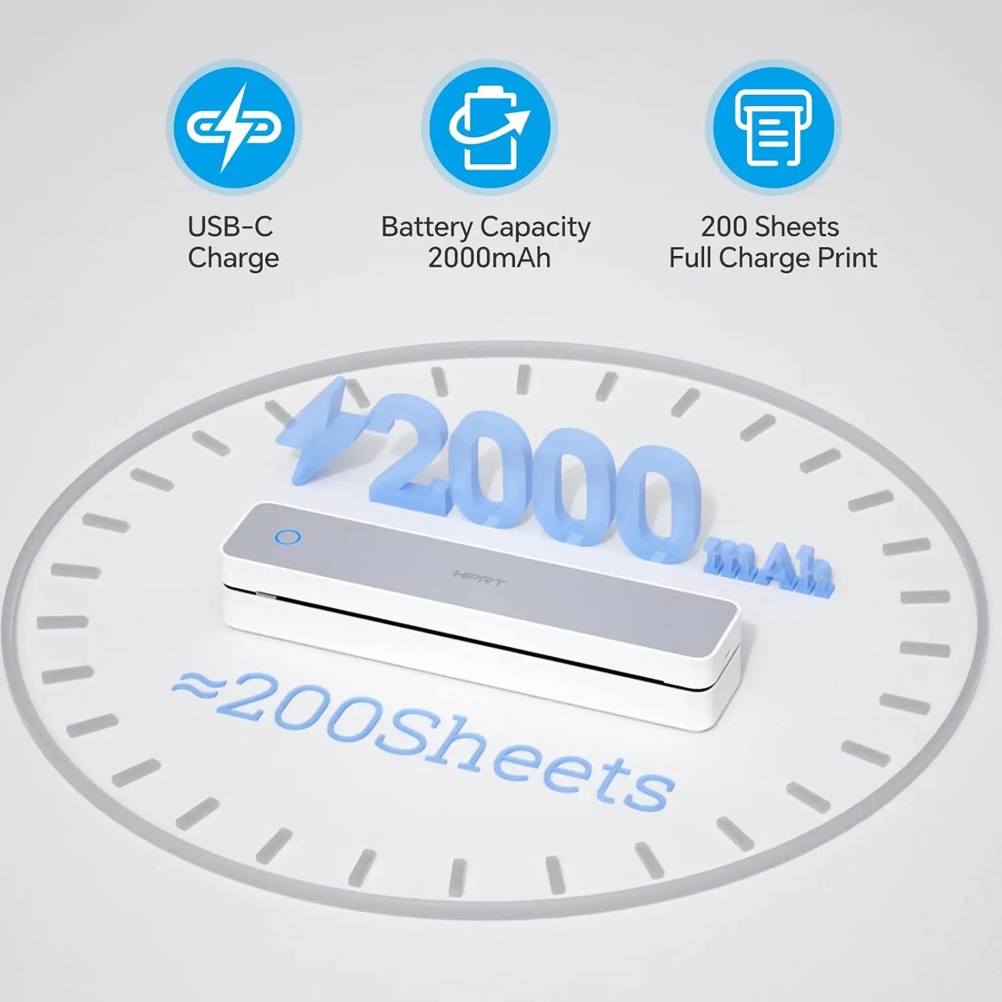 300DPI/200dpi Mini A4 A5 Portable Thermal Printer HPRT MT610-Pro Bluetooth Connect to Android iOS for Office Travel Home Use