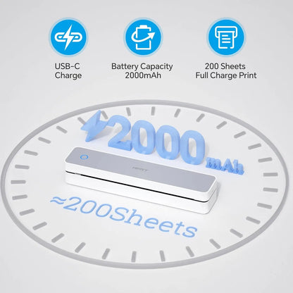 300DPI/200dpi Mini A4 A5 Portable Thermal Printer HPRT MT610-Pro Bluetooth Connect to Android iOS for Office Travel Home Use