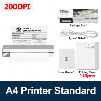 300DPI/200dpi Mini A4 A5 Portable Thermal Printer HPRT MT610-Pro Bluetooth Connect to Android iOS for Office Travel Home Use