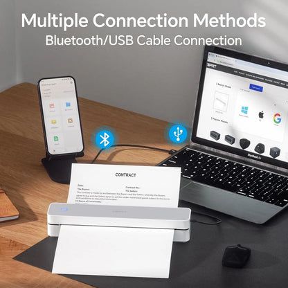 300DPI/200dpi Mini A4 A5 Portable Thermal Printer HPRT MT610-Pro Bluetooth Connect to Android iOS for Office Travel Home Use